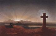 Thomas Cole Cross at Sunset painting